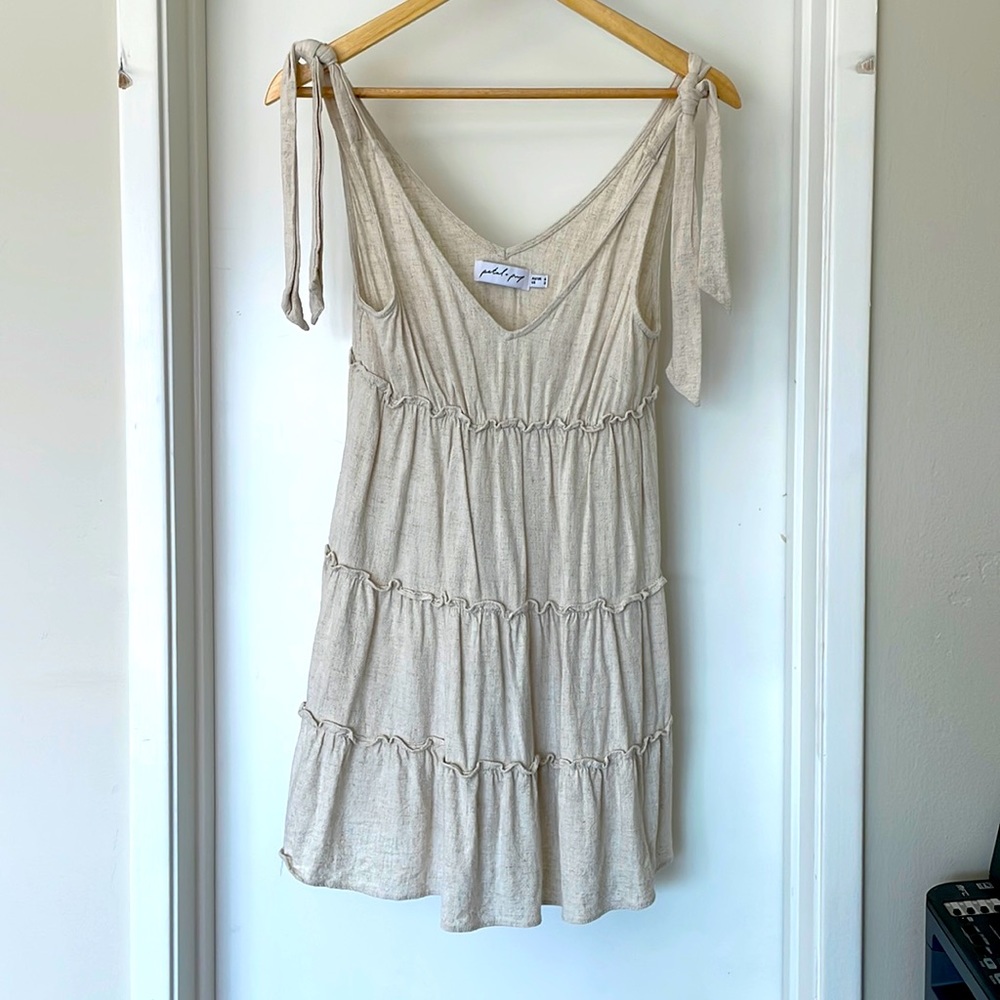 Pedal + pup- beige dress